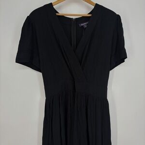 Roaman's Gauze Maxi Dress L 18/20‎ Classic Black Short Sleeve Plus Travel Boho